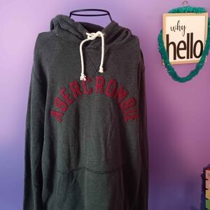 Abercrombie & Fitch Dark Green Hoodie with Red Logo